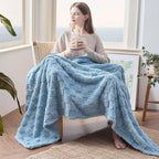 NEWCOSPLAY Super Soft Twin Blanket Blue Premium Silky Flannel Fleece 3D Checkered Lightweight Bed Blanket All Season Use (Blue Checkered, Twin(60"x80"))
