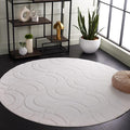 SAFAVIEH Washable Rug Faux Rabbit Fur Shag Collection - 6' Round, Ivory, Slip Resistant & Easy Cleaning, Ideal for Living Room, Bedroom, Kids Playroom, Nursery, Dining Space (FRF872A)
