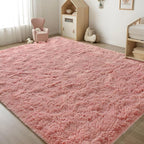 ISEAU 4x6 Area Rug for Living Room, Blush Rugs for Bedroom, Dorm, College, Apartment, Soft Shaggy Carpets, Machine Washable Mats, Under Bed, On Nursery Floors Mat, Boys, Girls Room Carpet