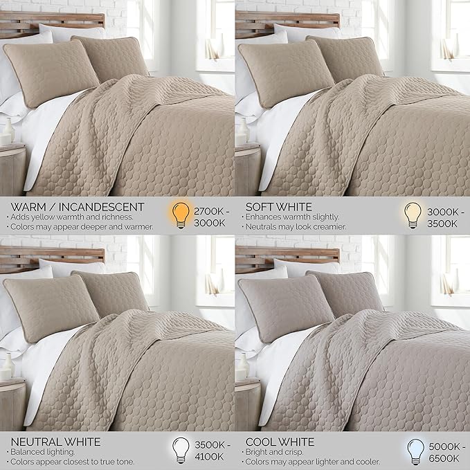 Southshore Fine Living, Inc. Oversized Full Size Quilt Bedding Set, Lightweight Bedspread, Soft Coverlet 3-Piece Set with Two Matching Quilted Pillow Shams, All Season Full/Queen Quilts, Sandy Taupe