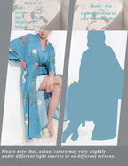 Aensso Long Soft Lightweight Silky Kimonos Robes for Women, Luxury Japanese Floral Womens Kimono Robe