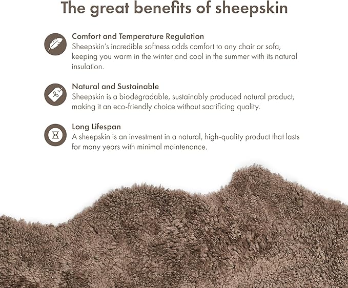 Nordic Sheep Real Sheepskin Rug 2x6 ft | Sheepskin Rugs for Living Room and Sofa | Large Bedside Rugs for Bedrooms is Breathable & Heat-regulating | Fluffy Rug in Color Light Brown