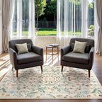 Lahome Chloe Insect Botanical 3x5 Washable Rugs for Entryway Soft Rug for Bedroom, Beige Kitchen Rugs Non Slip Washable, Boho Floral Indoor Throw Carpet for Bathroom Laundry Living Room(Beige,3x5)