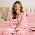 Satin Sheets Twin [3-Piece, Pink] Hotel Luxury Silky Bed Sheets - Extra Soft 1800 Microfiber Sheet Set, Wrinkle, Fade, Stain Resistant - Deep Pocket Fitted Sheet, Flat Sheet, Pillow Cases