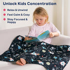 Kivik 2 lbs Weighted Lap Blanket, Small Heavy Lap Pad, Soft Cooling Throw Blankets for School Calming & Bed Sleep Gifts for 4 5 6 7 + Year Old, Machine Washable, 20 x 30 Inches, 2 Pound, Black Sky