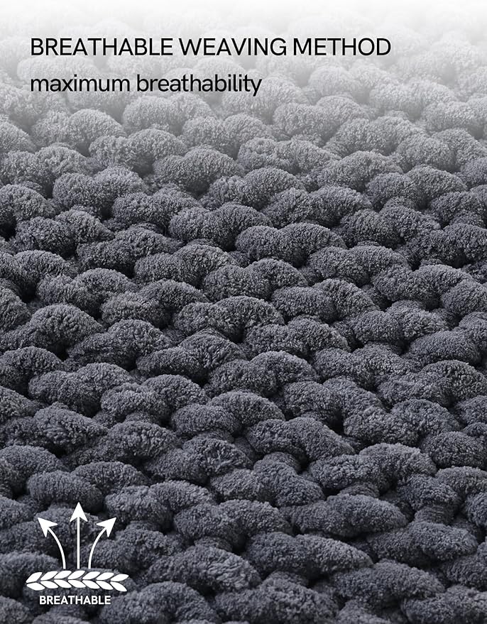 YnM Chunky Throw Blanket, Medium-Weight, Hand Knitted with Chenille Yarn, Skin Friendly, Ventilated and Breathable, Machine Washable, Home Décor Piece for Couch, Sofa and Bed (Lava Grey, 30x40 Inch)