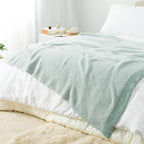 Carriediosa Heather Throw Blanket 50" X 60", 400GSM Ultra Soft Microfiber Fuzzy Fluffy Reversible Knitted Blankets Cozy Plush Lightweight and Warm Fall Throws for Couch, Bed, Sofa, Sage Green