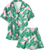 Girls & Womens Satin Pajamas Set, Silk Button-Down Sleepwear 2 Piece Nightwear, 3 Years - Women XXL