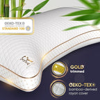 Royal Therapy Queen 2 Pack Memory Foam Pillow, Adjustable Shredded Odor-Free Cut-Out Bed Pillow for Neck & Shoulder Pain Relief, Breathable Support for Back, Stomach, Side Sleepers, BioForm