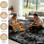 6x9 Area Rug Fluffy Shaggy - Ultra Soft Faux Fur Non-Slip Machine Washable Carpet for Bedroom, Living Room, Nursery & Dorm Cozy Home Decor