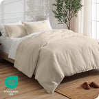 Bare Home Bedding Duvet Cover Extra Long - Premium 1800 Super Soft Collection - Lightweight, Cooling Duvet Cover - Soft Breathable Bedding (Twin/Twin XL, Sand)