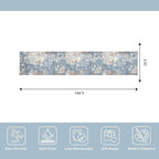 2x10 ft Washable Hallway Runner Rug – Non-Slip Low-Pile Long Carpet Runner for Kitchen Entryway Living Room Bedroom Bathroom, Modern Abstract Neutral (Blue Rust,2x10)