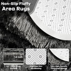 Noahas Large Fluffy 6x9 Area Rugs for Living Room Bedroom,Thick Plush Dark Grey Shag Throw Rug,Big Soft Shaggy Bedside Non-Slip Dorm Nursery Kids Carpet