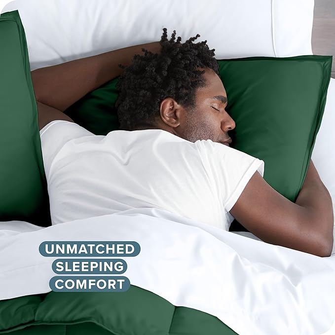 Bare Home Bedding Duvet Cover Full Size - Premium 1800 Super Soft Collection - Lightweight, Cooling - Soft Breathable Bedding Duvet Cover (Full, Forest Green)