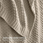 EVERGRACEHOME Chunky Chenille Knit Throw Blanket for Couch, Soft Luxurious Moss Stitch Blankets for Bed, Cozy Decorative Farmhouse Knitted Throws for Sofa, Warm Gray, 50" x 60"