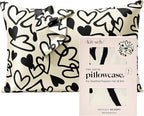 Kitsch Satin Pillowcase with Zipper for Hair & Skin - Softer Than Silk Pillow Cases, Smooth Cooling Satin Pillow Case, Wrinkle-Free, Machine Washable - Pillow Cases Standard Size (19x26) - Heart