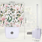 Summer Flower Night Light, Pink Nightlight Plug into Wall with Dusk to Dawn Sensor, LED Lamp Energy Saving Lights for Women Girls,Lamp for Bedroom Bathroom Hallway