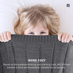 RECYCO Cable Knit Dark Grey Throw Blanket for Couch, Super Soft Warm Cozy Decorative Knitted Throw Blanket 2.3LB for Bed, Sofa, Chair 50"x60"