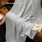 PHF Ultra Soft Waffle Weave Blanket Twin Size 66"x 90"- Washed Lightweight Breathable Cozy Woven Blanket for Bed - Aesthetic Decor for Couch Bedding Sofa Home Car - Light Grey