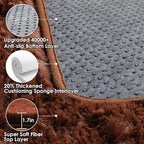 ONASAR Brown Rugs for Living Room Bedroom, 5x8 Fluffy Bedside Area Rug, Soft Plush Shaggy Indoor Floor Carpet for Nursery Kids Girls Boys Teen Dorm Home Office Decor Aesthetic