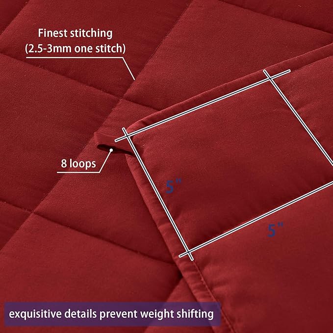 yescool King Size Weighted Blanket for Adults (30 lbs, 80” x 87”, Red) Cooling Heavy Blanket for Sleeping Perfect for 290-310 lbs, Breathable Blanket for Adults & Couple All Season, Machine Washable