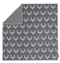Dear Baby Gear Baby Blankets - Infant Essentials, Newborn Essentials, and Cute Stuff for Toddler Crib - Toddler Blankets for Boy and Girll - White Antlers on Grey, Slate Grey Muslin, 45" x 45"