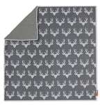 Dear Baby Gear Baby Blankets - Infant Essentials, Newborn Essentials, and Cute Stuff for Toddler Crib - Toddler Blankets for Boy and Girll - White Antlers on Grey, Slate Grey Muslin, 45" x 45"