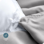 Bare Home Bedding Duvet Cover King Size - Premium 1800 Super Soft Collection - Lightweight, Cooling - Soft Breathable Bedding Duvet Cover (King, Light Grey)