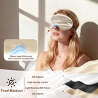 Sleep Mask Silk Eye Mask for Men Sleeping Mask, Adjustable Elastic Strap for Night Shading Sleep Mask, Soft and Comfortable for Both Men and Women (Champagne)