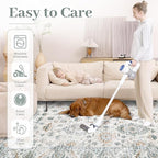 XLUEZ Area Rug 9x12 Living Room Rug, Machine Washable Vintage Distressed Boho Area Rug Non-Slip Soft Low Pile Large Indoor Rugs for Bedroom Kitchen Dining Room Office(Brown Green,9'x12')