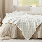 Bedsure GentleSoft White Throw Blanket for Couch - Super Soft Cozy Blankets Gifts for Kids Girls, Cute Small Fleece Throws for Bedroom Home Decor, 50x70 Inches