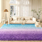 Purple Blue Area Rugs 4x6 Feet Rug for Bedroom Living Room, Cute Indoor Gradient Carpets, Plush Soft Rug for Kids Room, Fluffy Rugs for Girls Boys Nursery Room Home Decor