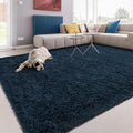 Softlife Rug for Living Room 6x9 Feet Area Rug for Bedroom Super Soft Shaggy Rugs for Kids Room Fluffy Fuzzy Carpets Long Plush Bedside Rug Nursery Christmas Home Decoration for Boys Girls, Navy Blue