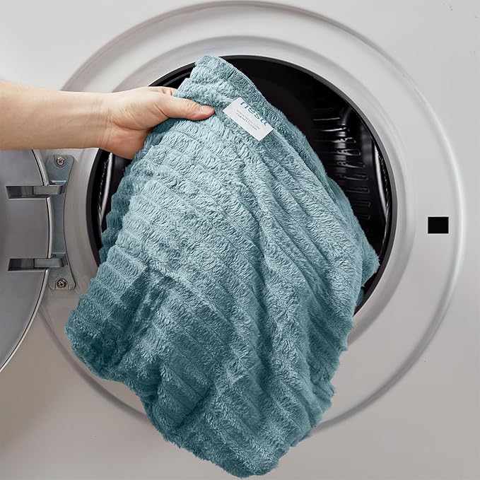 Nestl Stone Blue Microfiber Throw Blanket - Fuzzy, Lightweight, Cozy, 50x60 in, All Seasons, Machine Washable