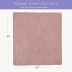 Bigacogo Chunky Knit Throw Blanket for Couch, 60x80 inches, 100% Hand Knitted with Thick Jumbo Chenille Yarn, Cozy Soft Large Rope Knot Cable Crochet Blankets for Sofa Bed Living Room, Dusty Pink