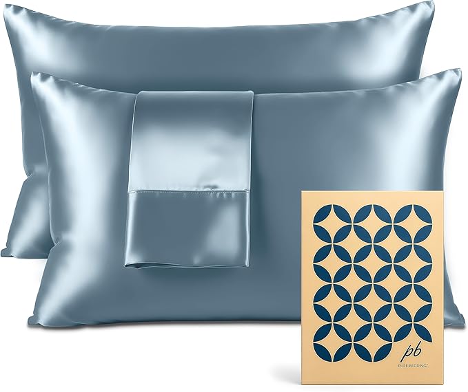 Satin Pillowcase 2 Pack - King Size (20"x40", SkyBlue) - Silky Pillow Cases for Hair and Skin - Satin Pillow Covers with Envelope Closure - Extra Soft Premium Microfiber