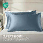 Satin Pillowcase 2 Pack - King Size (20"x40", SkyBlue) - Silky Pillow Cases for Hair and Skin - Satin Pillow Covers with Envelope Closure - Extra Soft Premium Microfiber