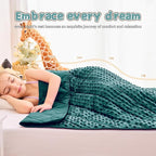 Green Weighted Blanket Kids 7lbs, 40"x60", Breathable Cooling Minky Heavy Throw Blanket for 60-90lbs, Soft Winter Thick Big Blankets Weighted Comforter Gift for Sleeping