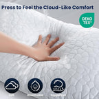 QUTOOL Double Sided Cooling Pillow for Hot Sleepers, Shredded Memory Foam Pillows Queen Size Set of 2, White