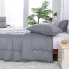 COTTEBED Softness Twin Comforter Sets for Teen Boy Girl Kid College Dorm, Jersey Knit T-Shirt Feel Lightweight Cozy Comfy Quilt Bed Blanket Comforter & Pillowsham All Season Use,Twin/Twin XL Dark Gray