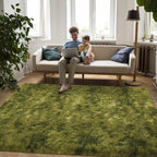 Softlife Area Rug for Living Room, Fluffy Shag Plush 6x9 Green Rugs for Bedroom Girls Kids, Shaggy Soft Fuzzy Tie Dyed Large Carpet for Dorm Bedside Ultra Cozy Non-Slip Indoor Decor