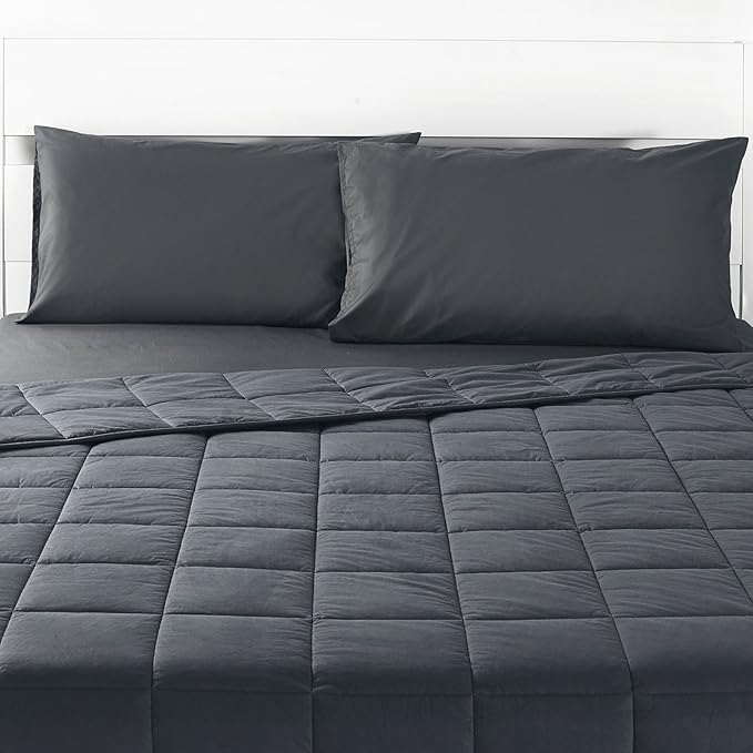 TONGDADA California King Size Weighted Blanket | 90''x108'',25lbs | Perfect for Couples | Premium Cotton Material with Glass Beads | Dark Grey