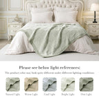 Amélie Home Knit Throw Blanket, Soft Chenille Cozy Breathable Pineapple Chunky Decorative Blanket for Couch, Bed & Sofa, French-Inspired Lightweight Warm Gift for Women, Sage Green, 50"x60"