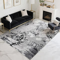 CRYPTOLITE Living Room Rug Washable Abstract Rugs with Non-Slip Backing Low Pile Area Rug for Living Room, Bedroom, Dining Room, 6x9, Grey