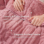 Sherpa Fleece Adult Weighted Blanket Great for Sleep, 20 lbs Dual Sided Soft Fuzzy Heavy Blankets for Couch Bed Sofa, Cozy Warm Arched Jacquard Throw for Winter (Apricot Pink, 60" x 80", 20 Pounds)