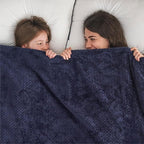 Waffle Knit Textured Throw Blanket Soft for Couch, Sofa, Twin Bed, Kids, Adults, 50” x 60” Chenille Knit Blanket, Boho Throw Blanket for Home Decor 250 GSM (Navy Blue)