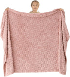 NEWCOSPLAY Super Soft Throw Blanket Pink Premium Silky Flannel Fleece 3D Heart Checkered Lightweight Bed Blanket All Season Use (Pink Heart, Throw(50"x70"))