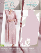 Aensso Long Soft Lightweight Silky Kimonos Robes for Women, Luxury Japanese Floral Womens Kimono Robe