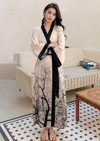 Kihnop Women's Floral Long Kimono Robe Long Satin Robe Long Silk Robe Ladies Kimonos Silky Bathrobe Cover Up, One Size