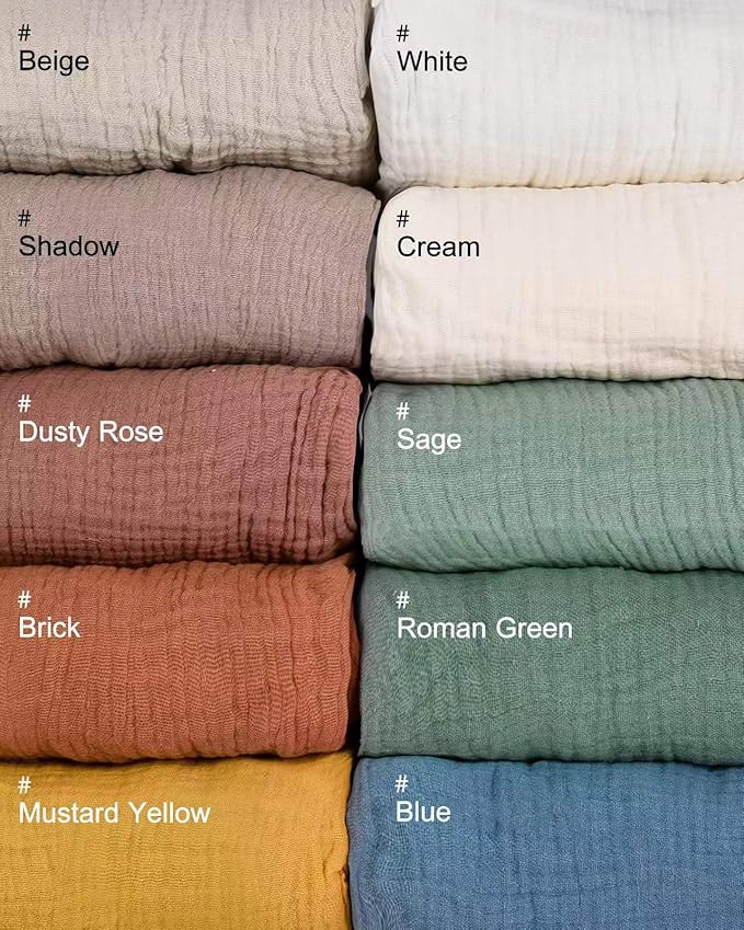 meowcards Muslin Swaddle Blankets for Baby, Unisex Baby Boys Girls Essentials, Large 47 x 47 inches, Boho Receiving Blankets Newborn Registry Must Haves (Sage, Simple)